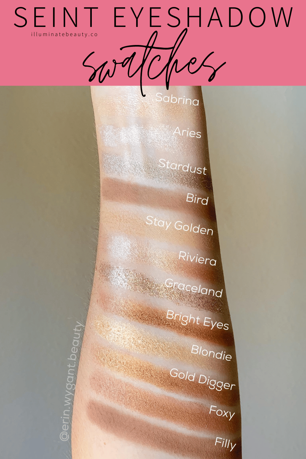 Seint Eyeshadow Swatches Illuminate Beauty