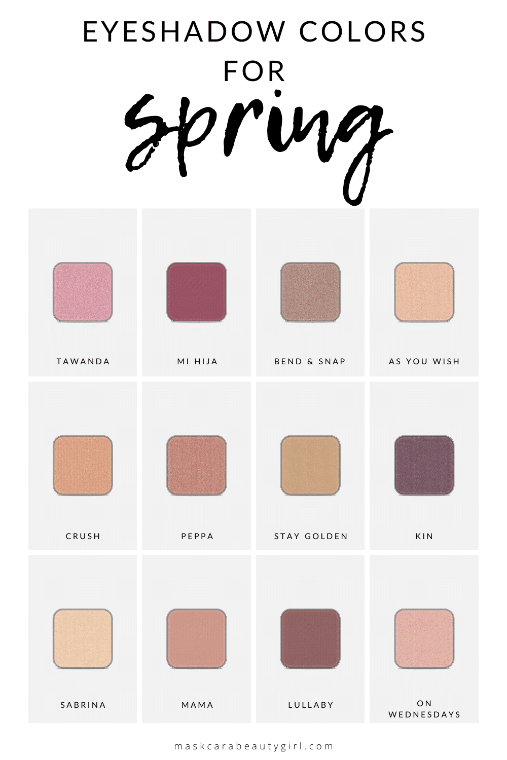 Eyeshadow Colors for Spring 