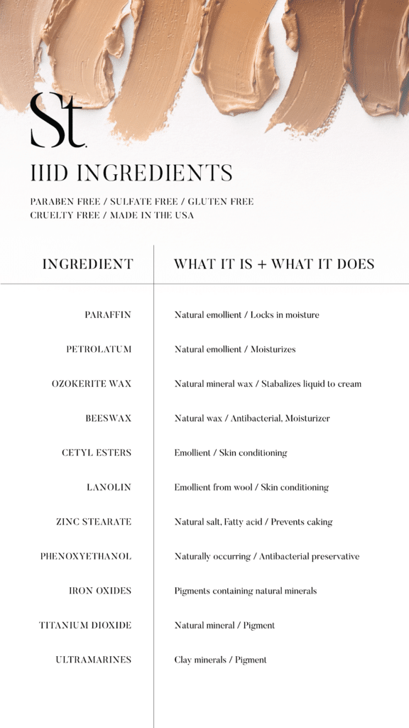 Seint Makeup Ingredients