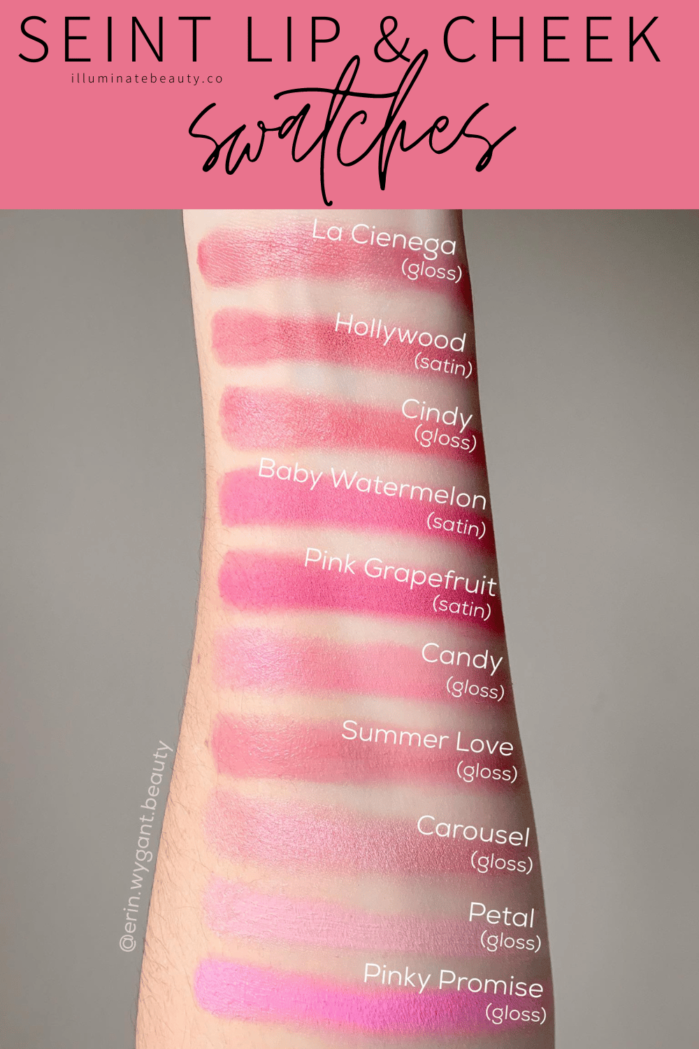 Seint Lip and Cheek Swatches Illuminate Beauty